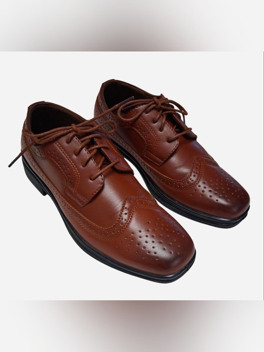 Men's Brown Deer Stags Oxford Dress Shoes Size 6.5 W
